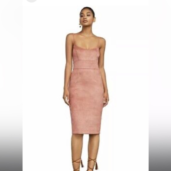 BCBGMAXAZRIA “Alese” Faux-Suede Rose Dress - Picture 5 of 5